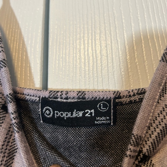 Mini Dress Popular21 Lavender and Black Bodycon Plaid Stretch Large - Picture 7 of 12